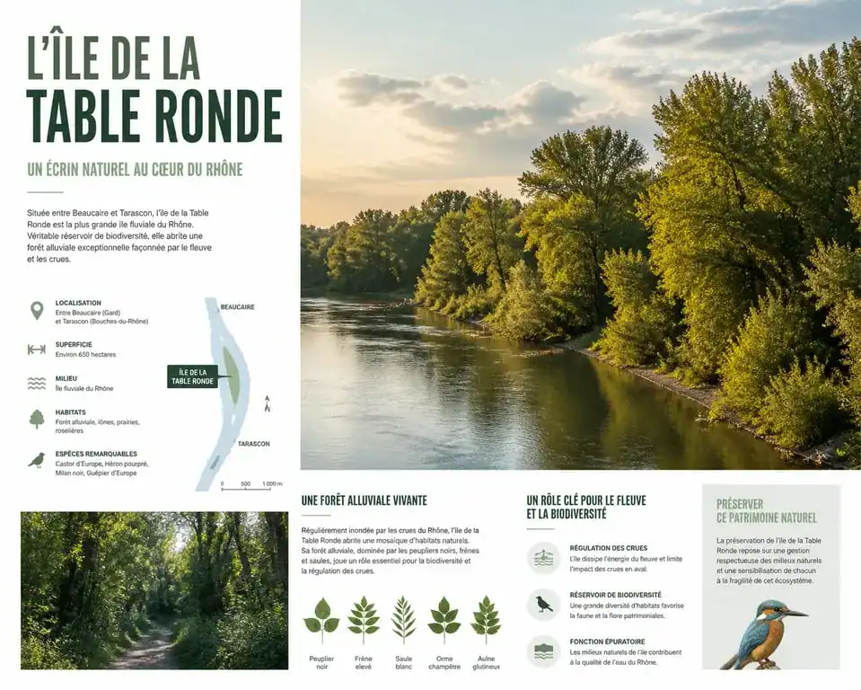 Vue panoramique de la nature sauvage sur l'île de la Table Ronde