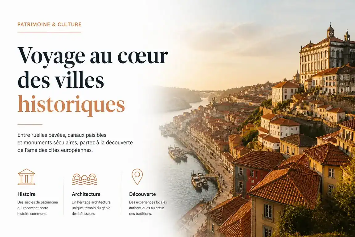 Ville à visiter : vue panoramique d'une destination européenne historique pour un city break.