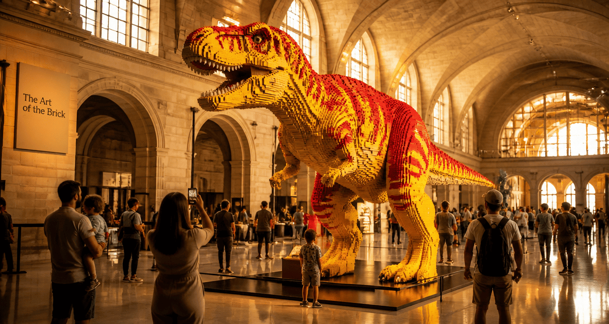 expo lego lyon t-rex sculpture monumentale