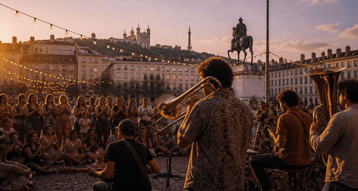 fete de la musique lyon musiciens place coucher soleil