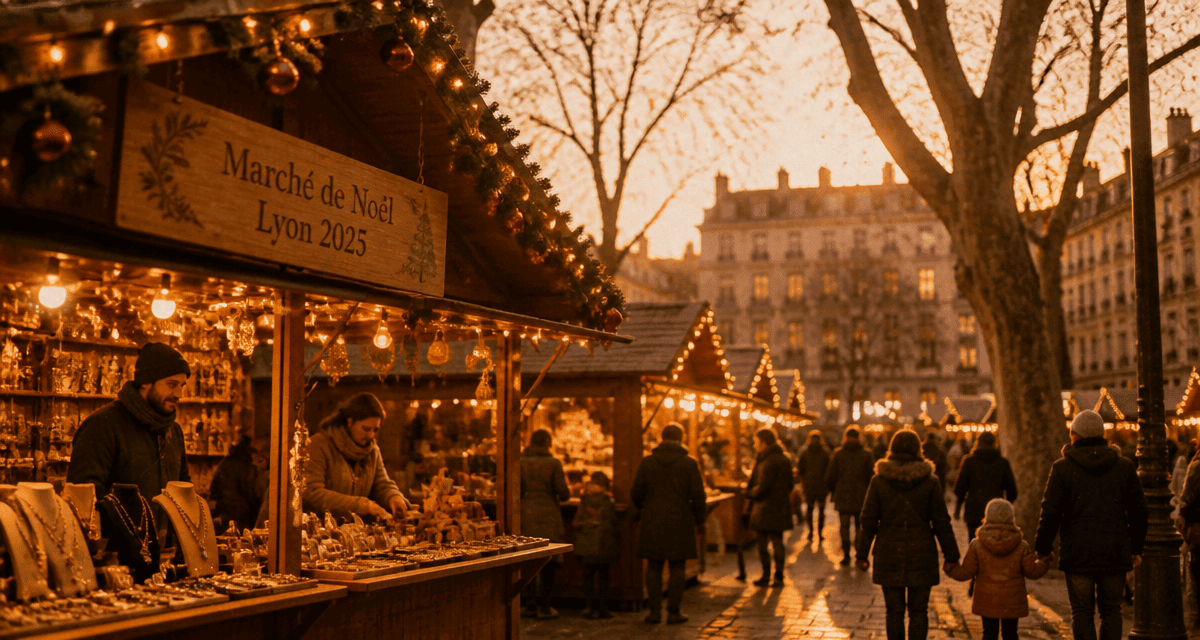 marche noel lyon 2025 chalets artisanat local