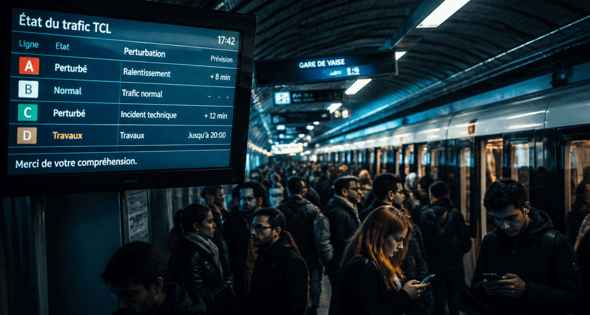 Perturbations TCL aujourd'hui en station métro Lyon