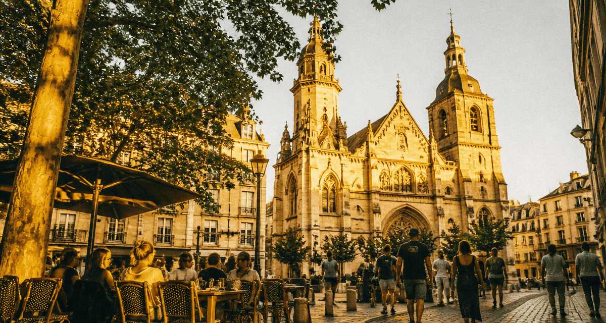 Place Saint-Nizier Lyon façade église et terrasses