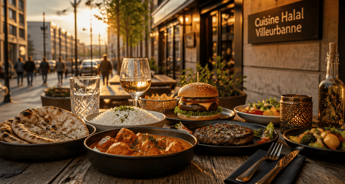restaurant halal villeurbanne table terrasse plats variés