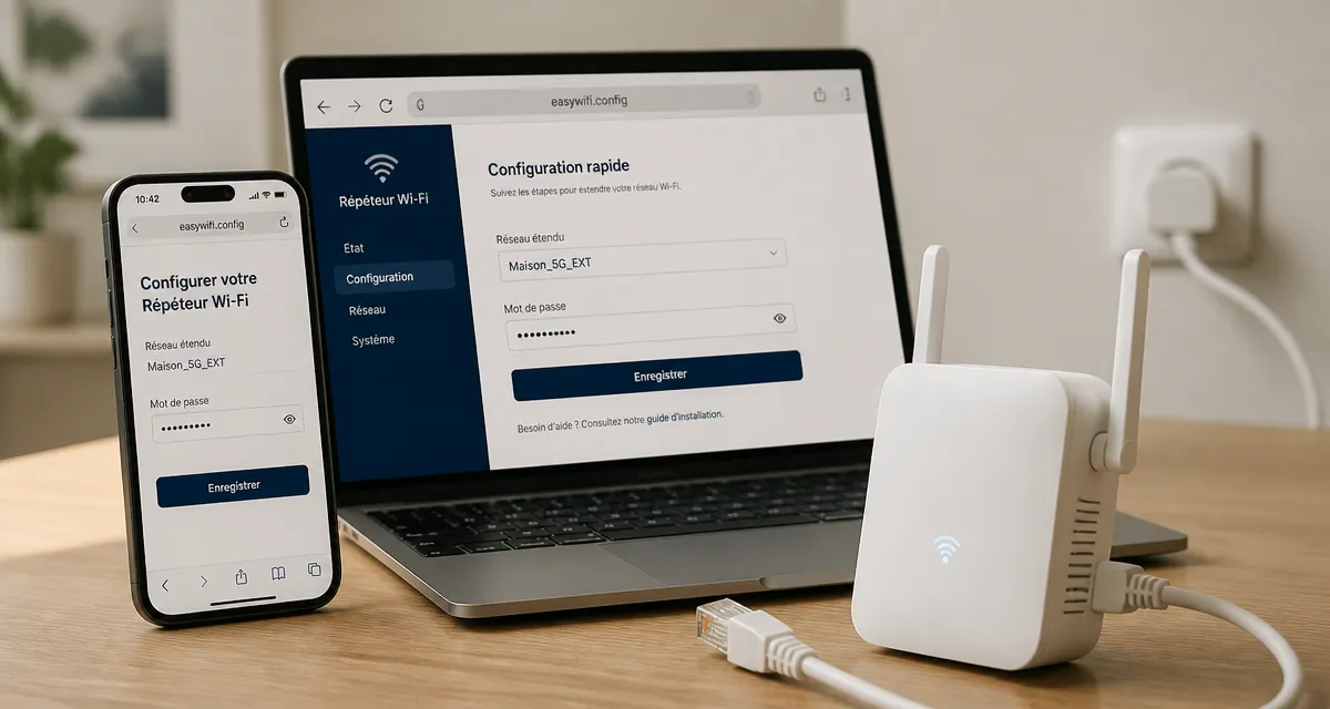 easywifi config pour connecter le répéteur Wi‑Fi sans erreur