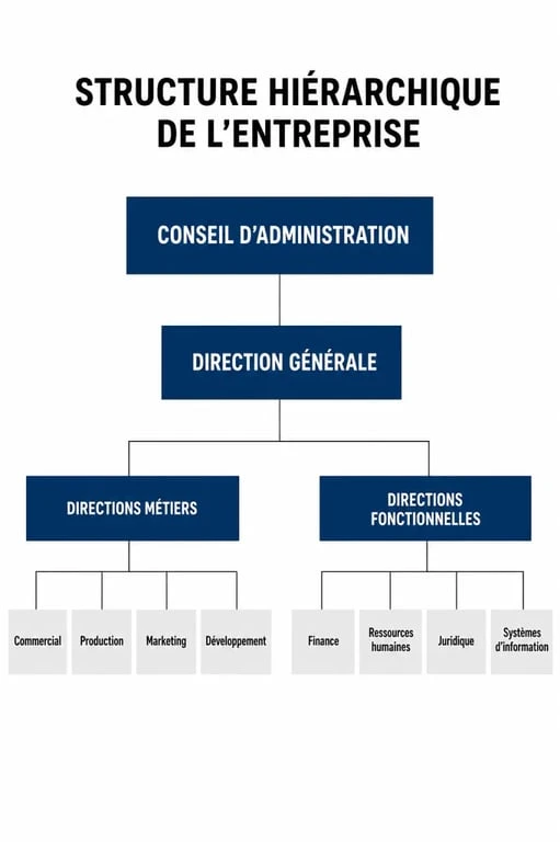 Schéma de la structure de la direction dans une entreprise : organisation de la gouvernance