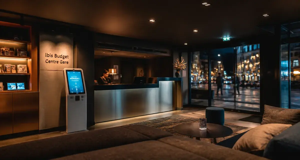 etap hôtel tours : hall Ibis Budget Tours Centre Gare à 300 m de la gare