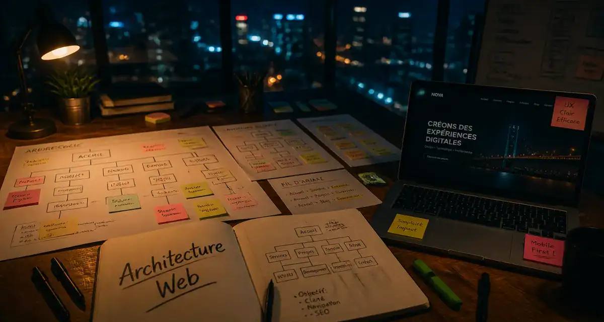 exemple arborescence site web sur bureau d'architecte