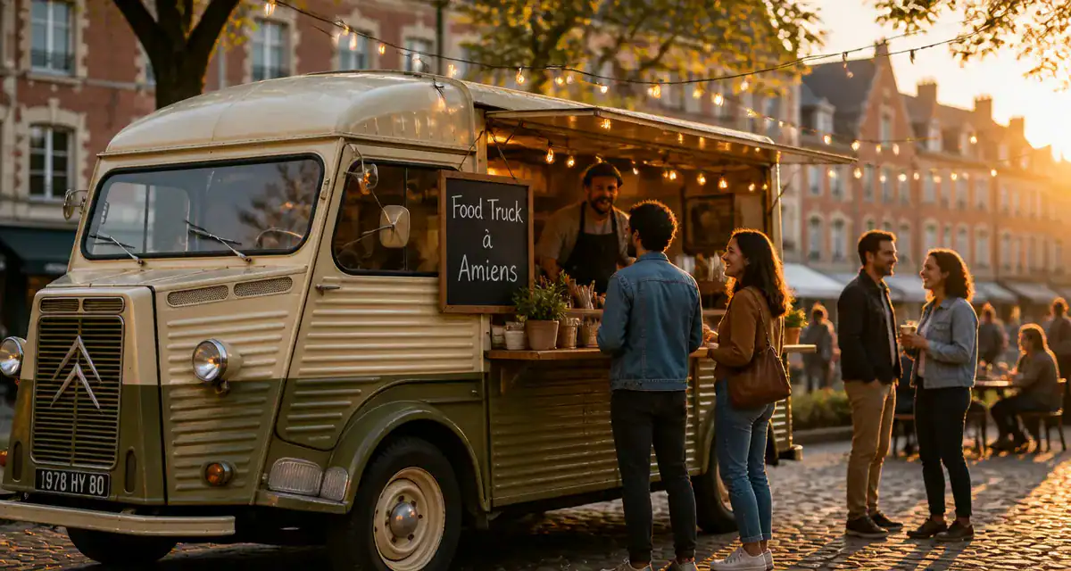 food truck amiens vintage sur place pavée