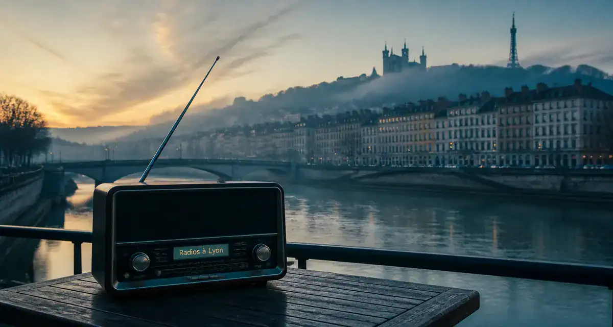 radio à lyon vintage sur fond de fourvière