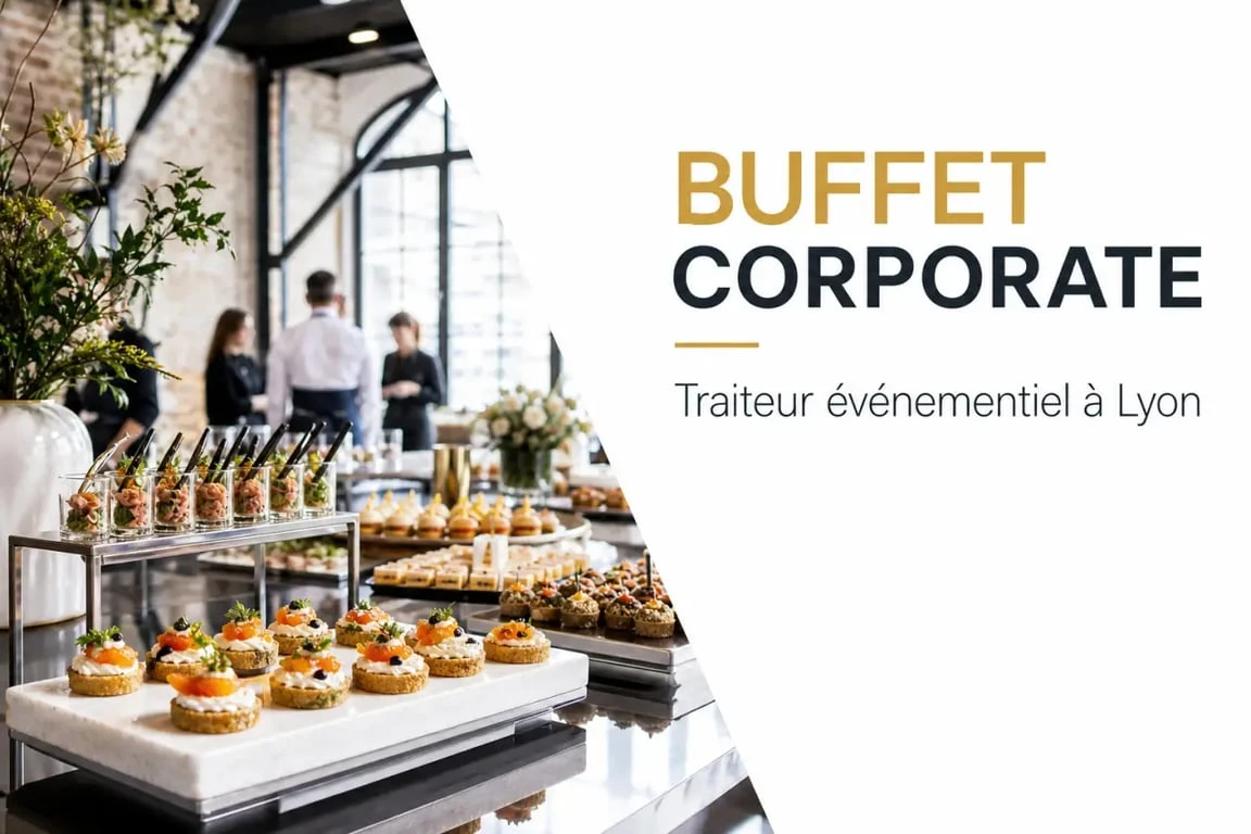 Traiteur original pour événement d'entreprise à Lyon avec buffet créatif et élégant