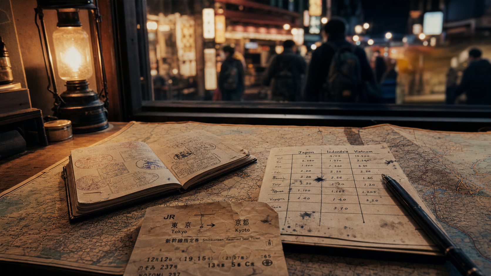 Quel pays d’Asie visiter ? passeport et carnet pour Japon, Indonésie, Vietnam, voyage de nuit