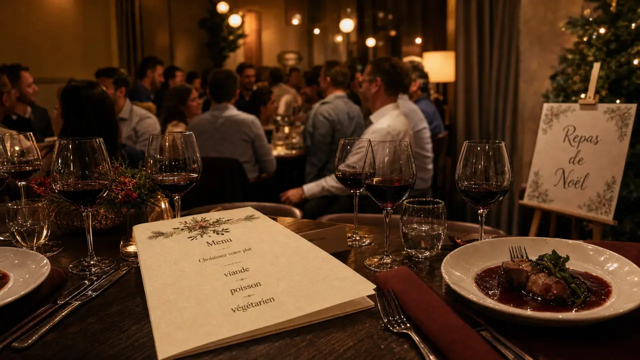 Repas de noël en entreprise lyon : menu de groupe et cocktail dînatoire