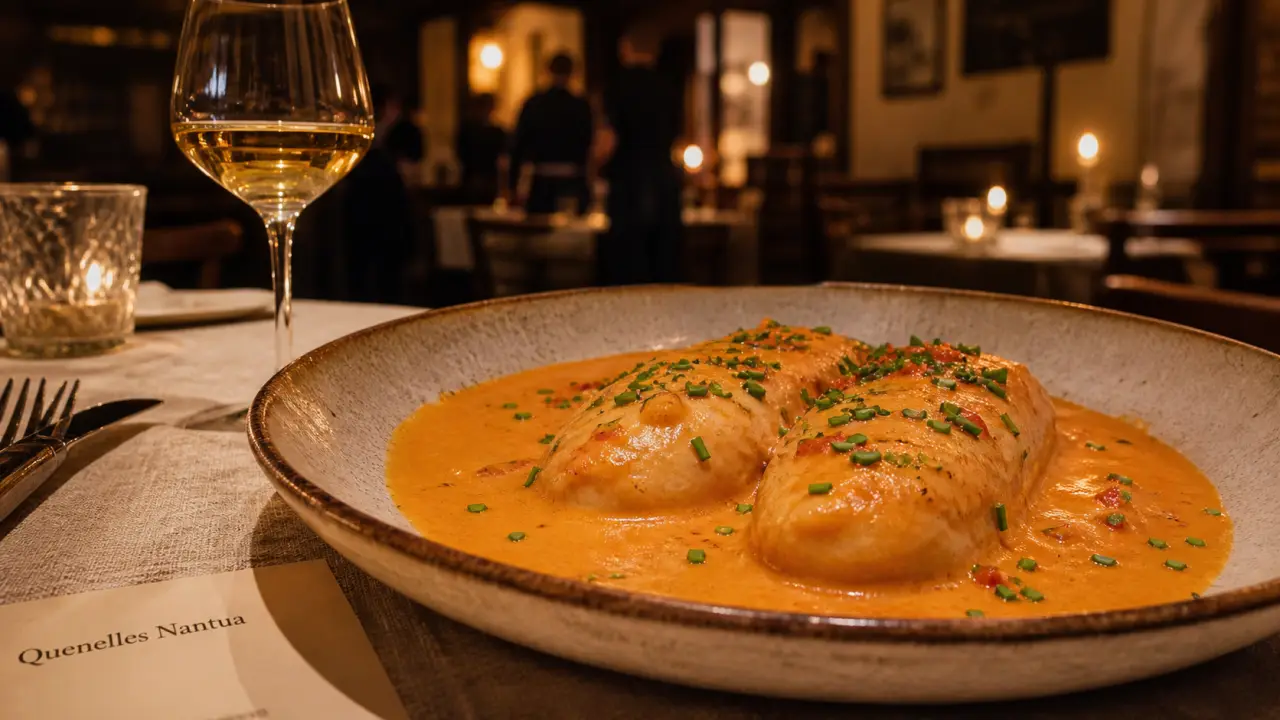 Restaurant 01 : quenelles Nantua, brochet et sauce crème-rosé dans l’Ain