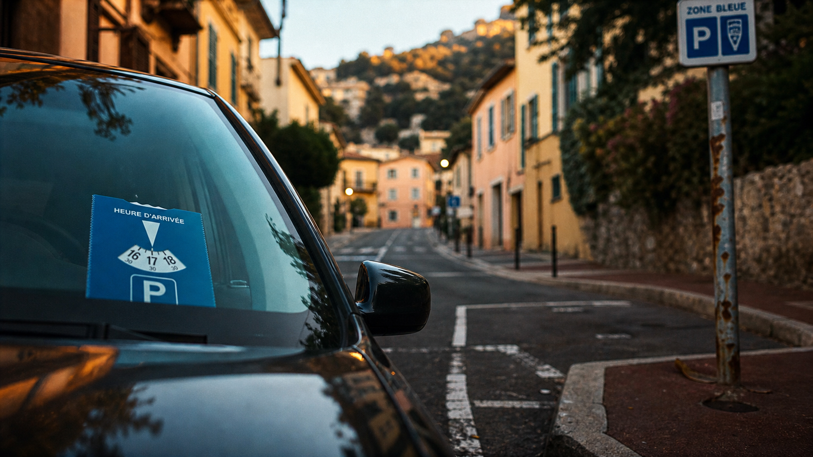 Stationnement menton gratuit : disque de zone bleue