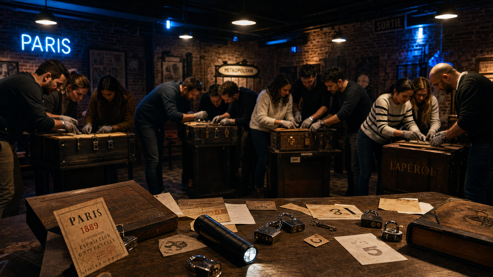 Team building 20 personnes : 4 équipes de 5 dans un escape game