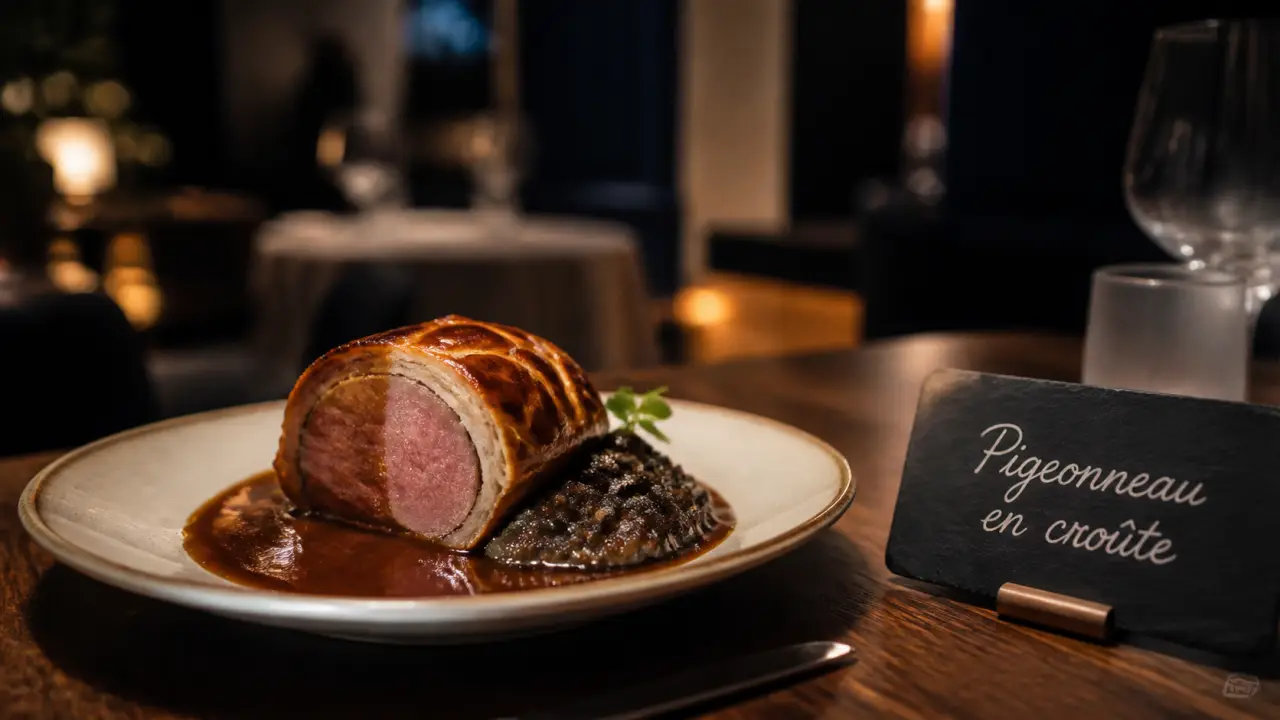 Astral restaurant lyon : pigeonneau en croûte, table gastronomique