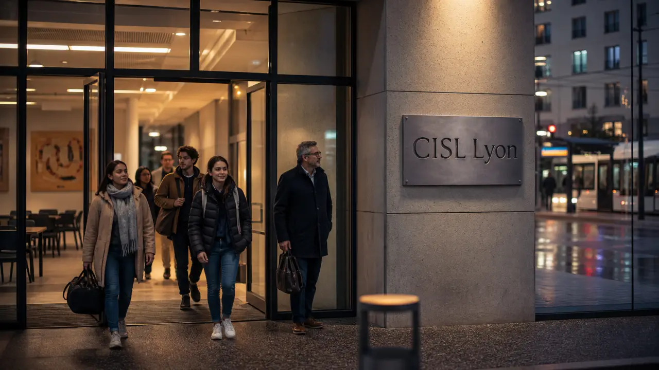 Centre international de séjour à Lyon : entrée vitrée, 100 chambres et arrêt de tram