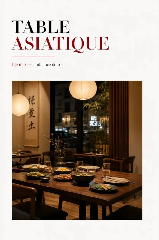 Ambiance du restaurant Kinoko Lyon 7 avec décor asiatique convivial