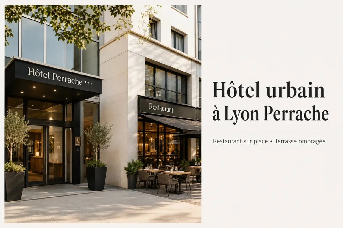 Hôtel Chromatics & restaurant Hill Club Lyon, façade contemporaine et terrasse urbaine