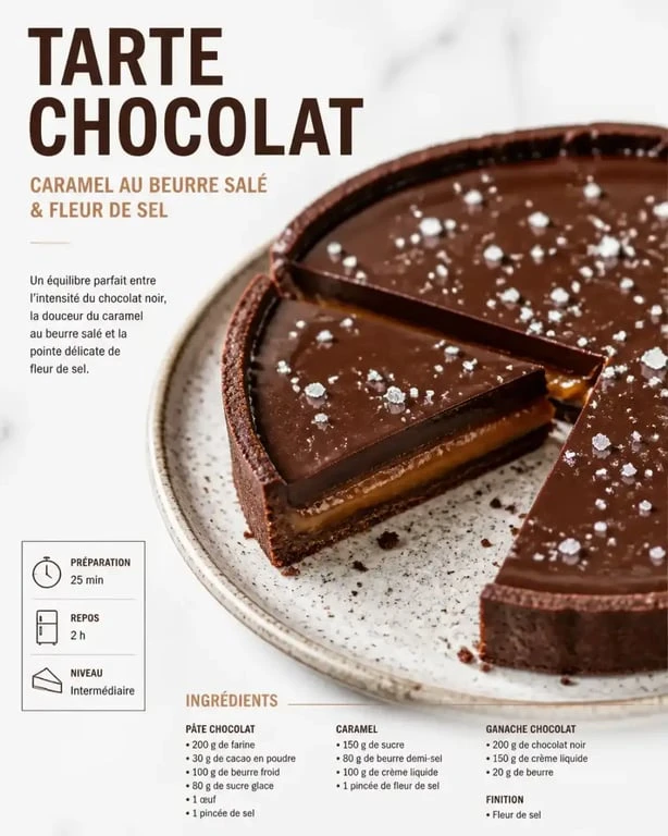Tarte au chocolat et caramel au beurre salé du restaurant Rascal Lyon