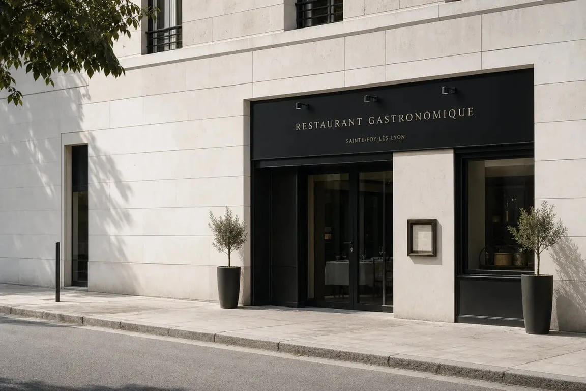Origines restaurant lyon, façade et ambiance du restaurant à Sainte-Foy-lès-Lyon