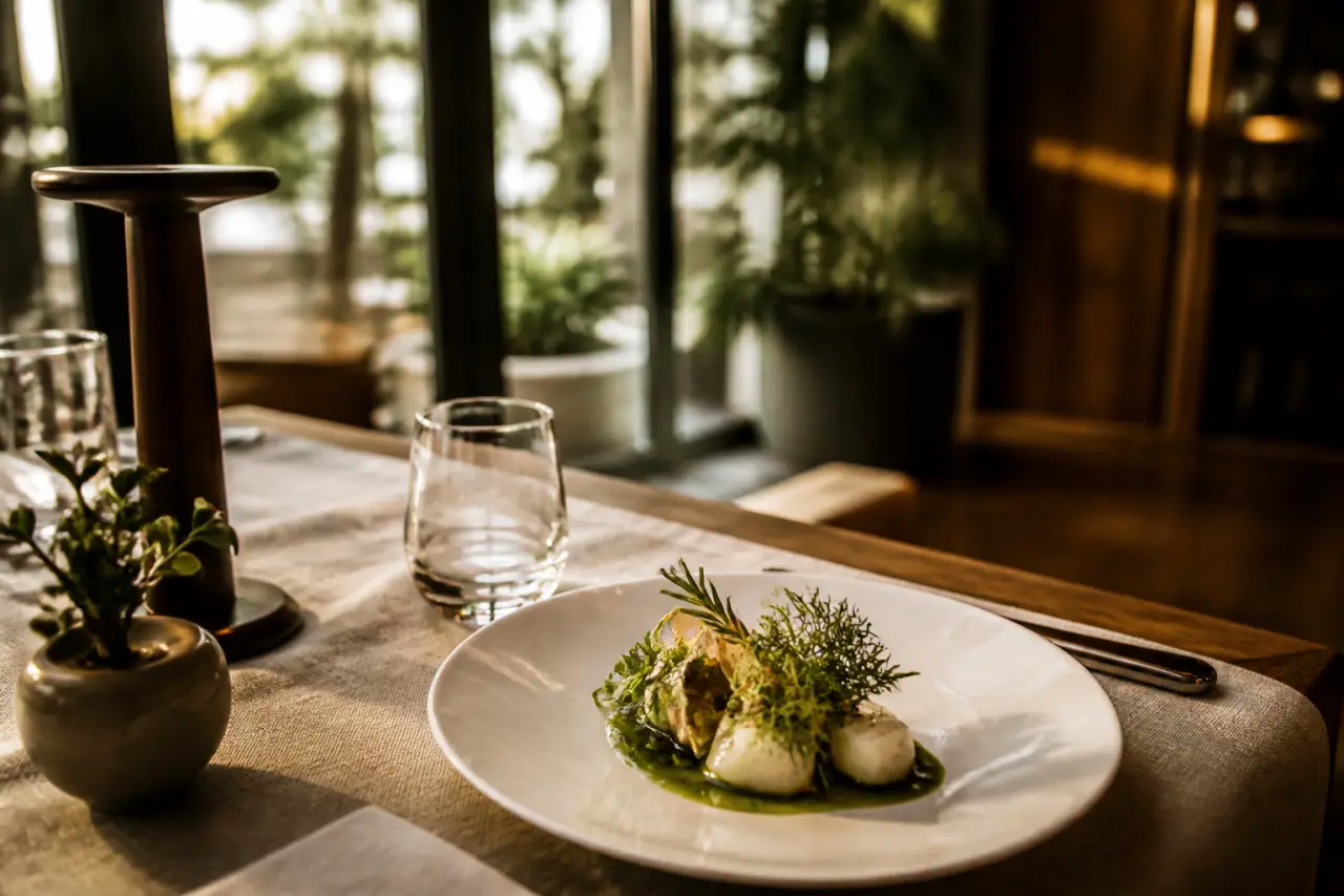 Origines restaurant lyon : table dressée, cuisine de saison, Sainte-Foy-lès-Lyon