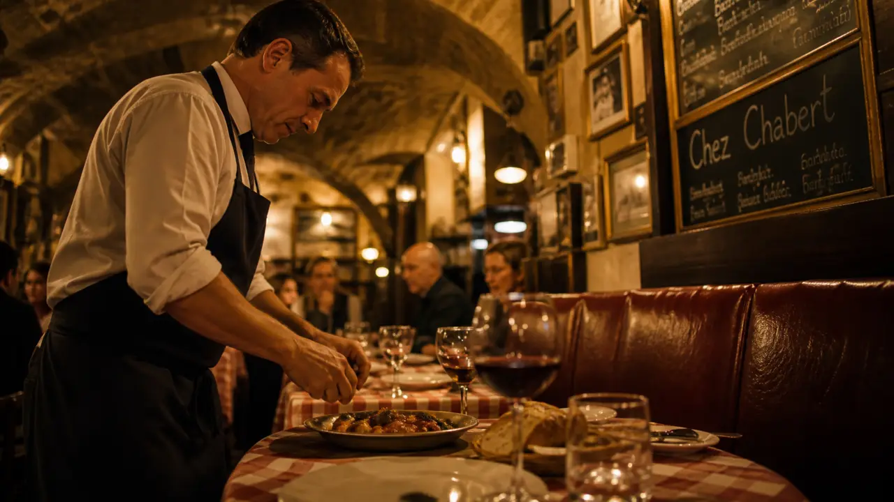 Restaurant chez chabert lyon : intérieur de bouchon lyonnais