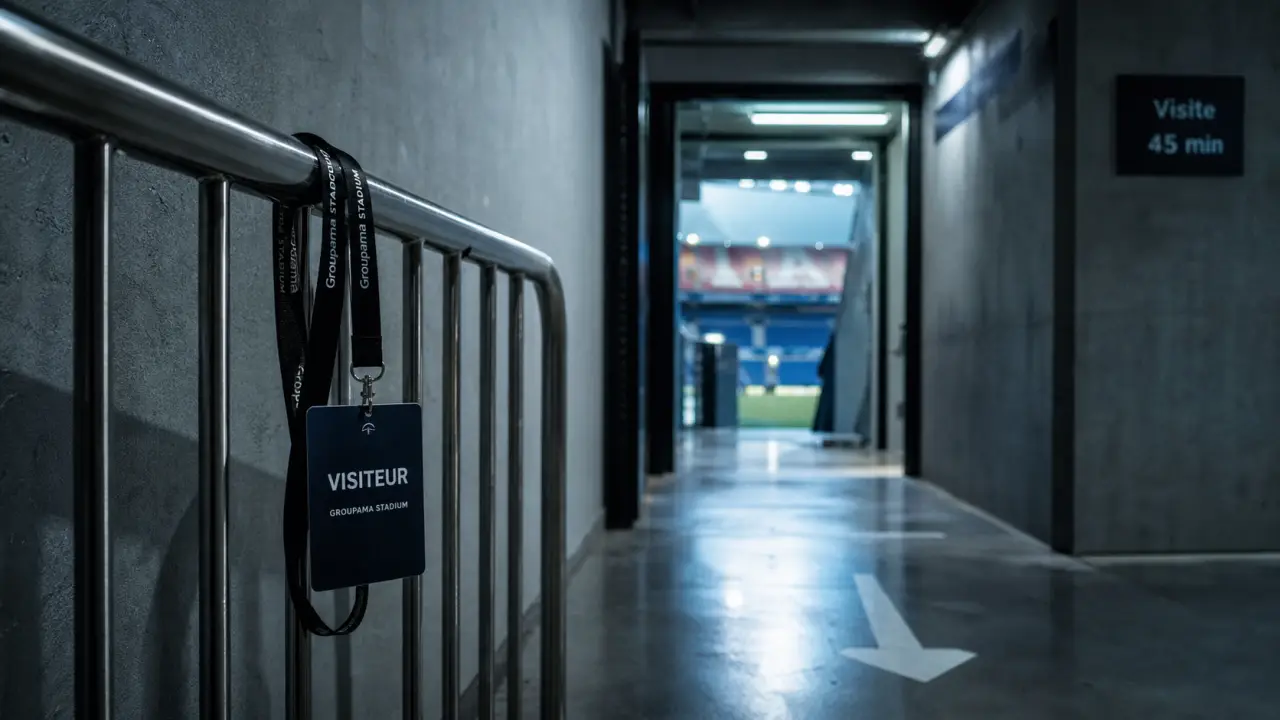 Visiter stade lyon au Groupama Stadium : couloir vers le tunnel et vestiaires