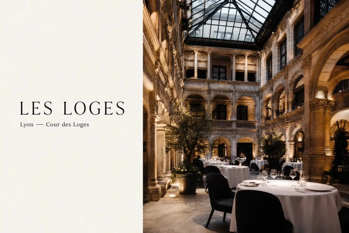 Restaurant les loges à lyon dans la cour intérieure Renaissance de Cour des Loges