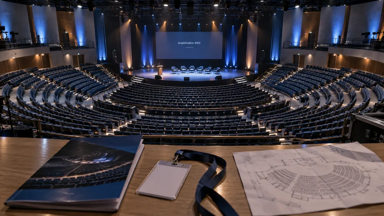 Location salle 3000 Lyon : amphithéâtre 180° avec scène