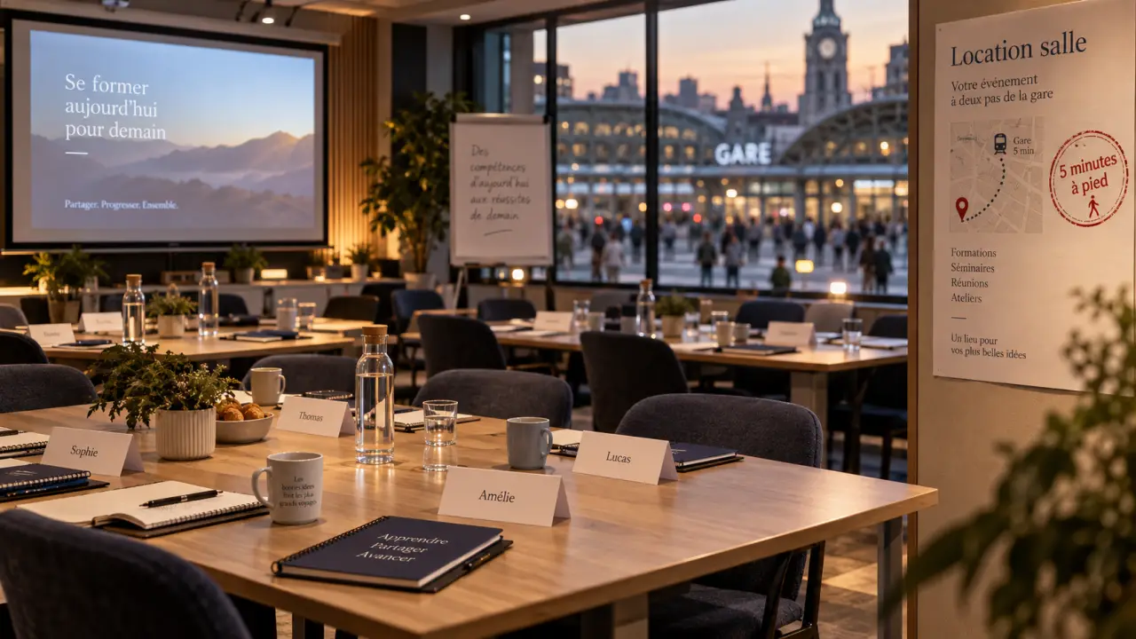 Location salle de formation Lyon Valence, 5 minutes à pied de la gare, pour 10 à 20 personnes
