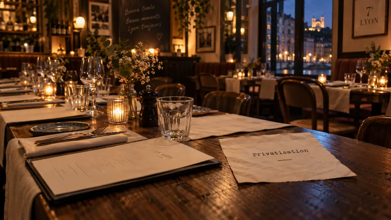 Restaurant groupe Lyon 7 : table de groupe et fiche privatisation avant réservation