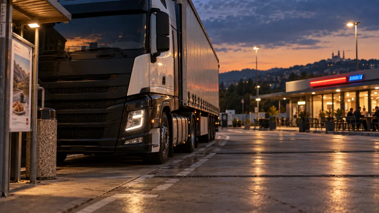 Restaurant routier Lyon près d’une aire routière, camion et relais routier