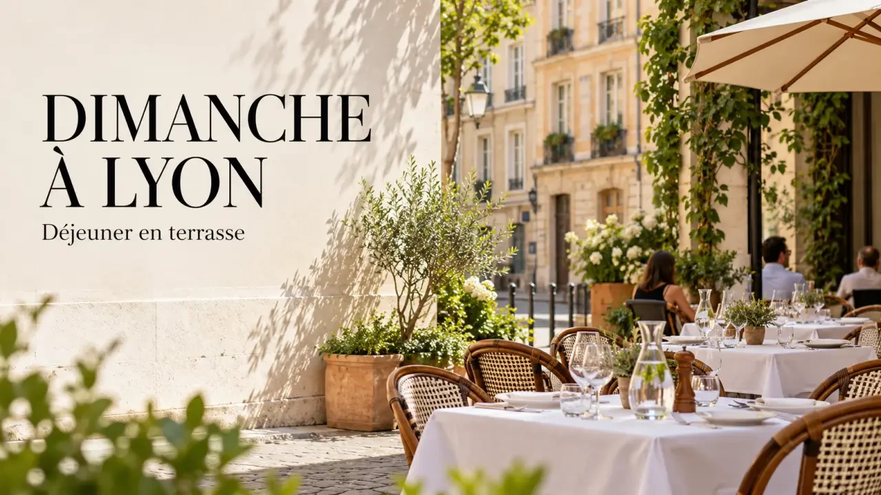 Terrasse de restaurant à Lyon le dimanche pour déjeuner en extérieur