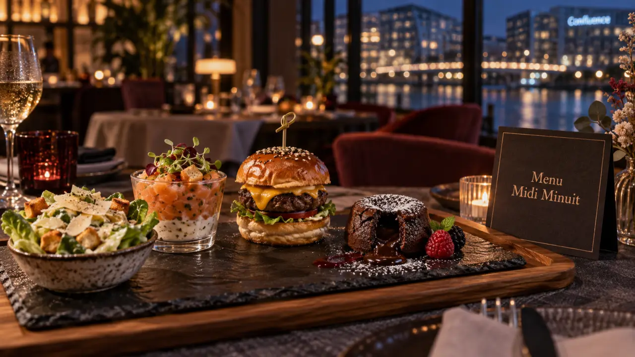 Midi Minuit Lyon menu Confluence : plats et prix