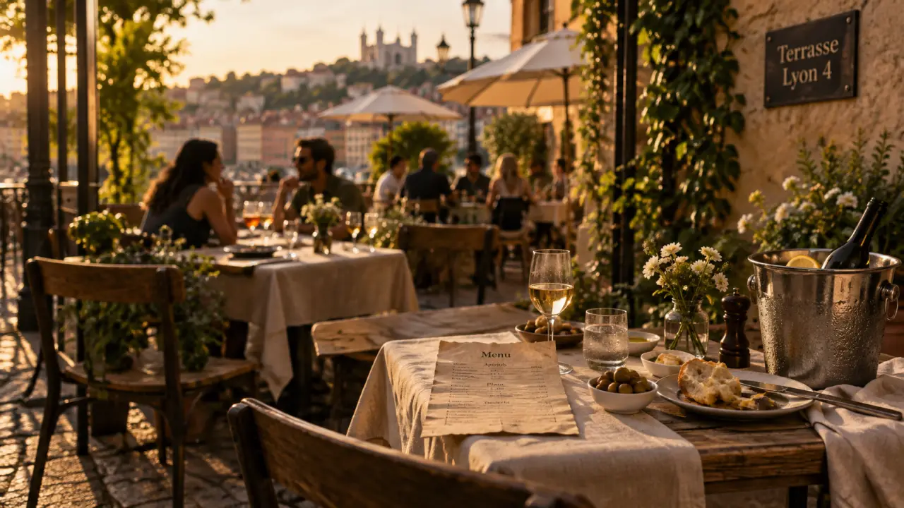restaurant terrasse lyon 4 à Croix-Rousse, terrasse au soleil
